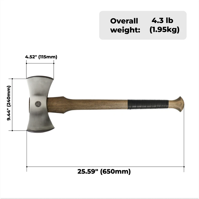 Double Bit Viking Axe Functional Dual Blade Camping and Chopping hatchet 25inch ME-2