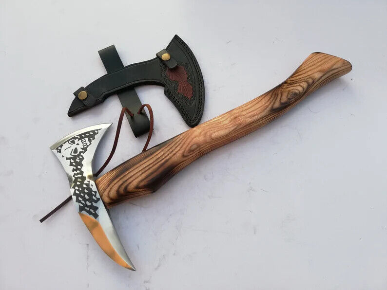 CUSTOM HANDMADE HIGH CARBON STEEL VIKING BEARDED HATCHET HUNTING TOMAHAWK AXE