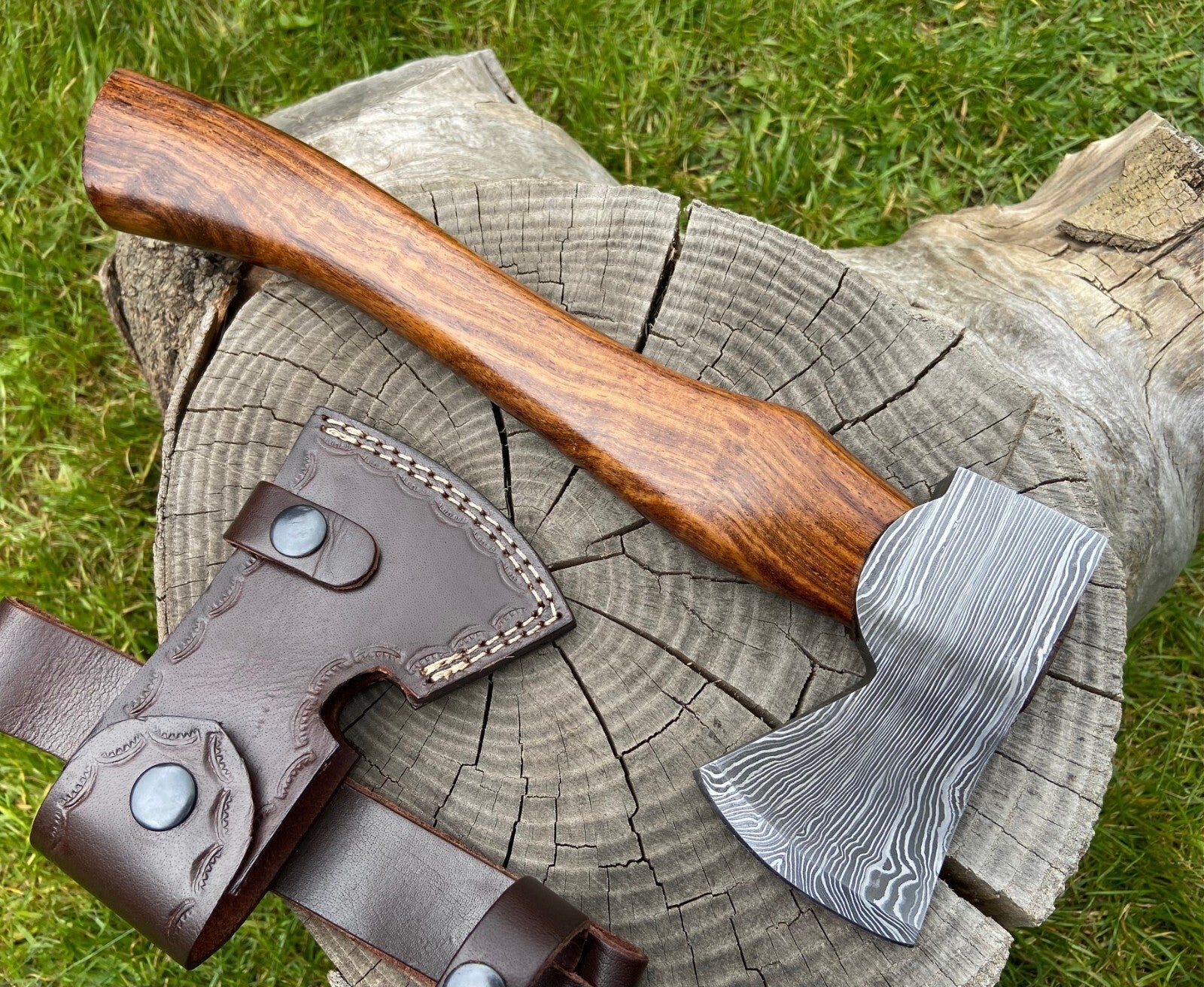 Handmade Damascus Steel Axe Vintage style Camping Collectible Best Gift ME-7