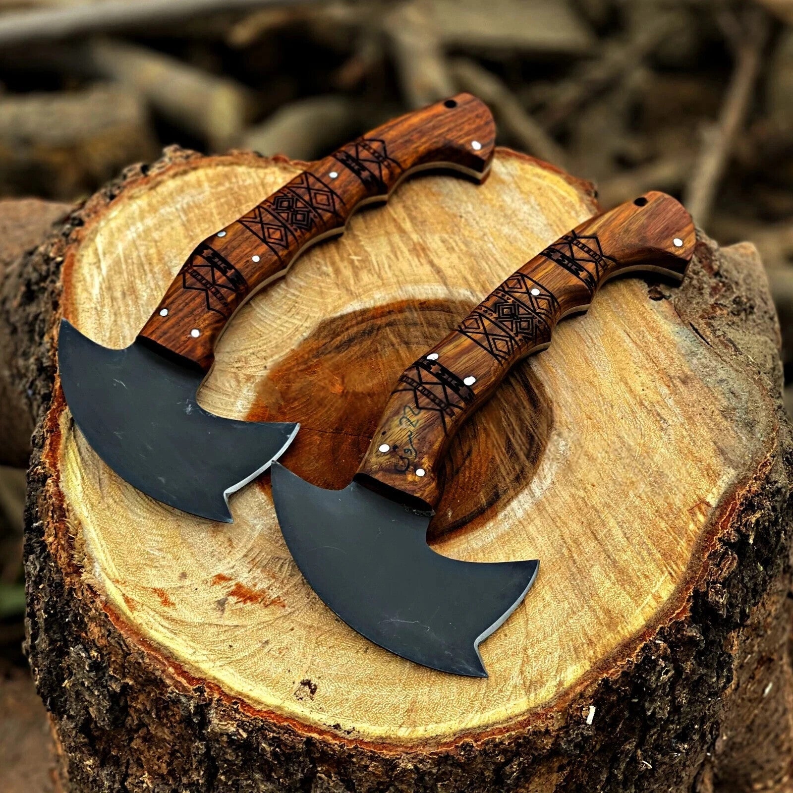 Lot of 2 Handmade Tomahawk Axe Hunting AXE Compatible W/Winkler  Style Knives