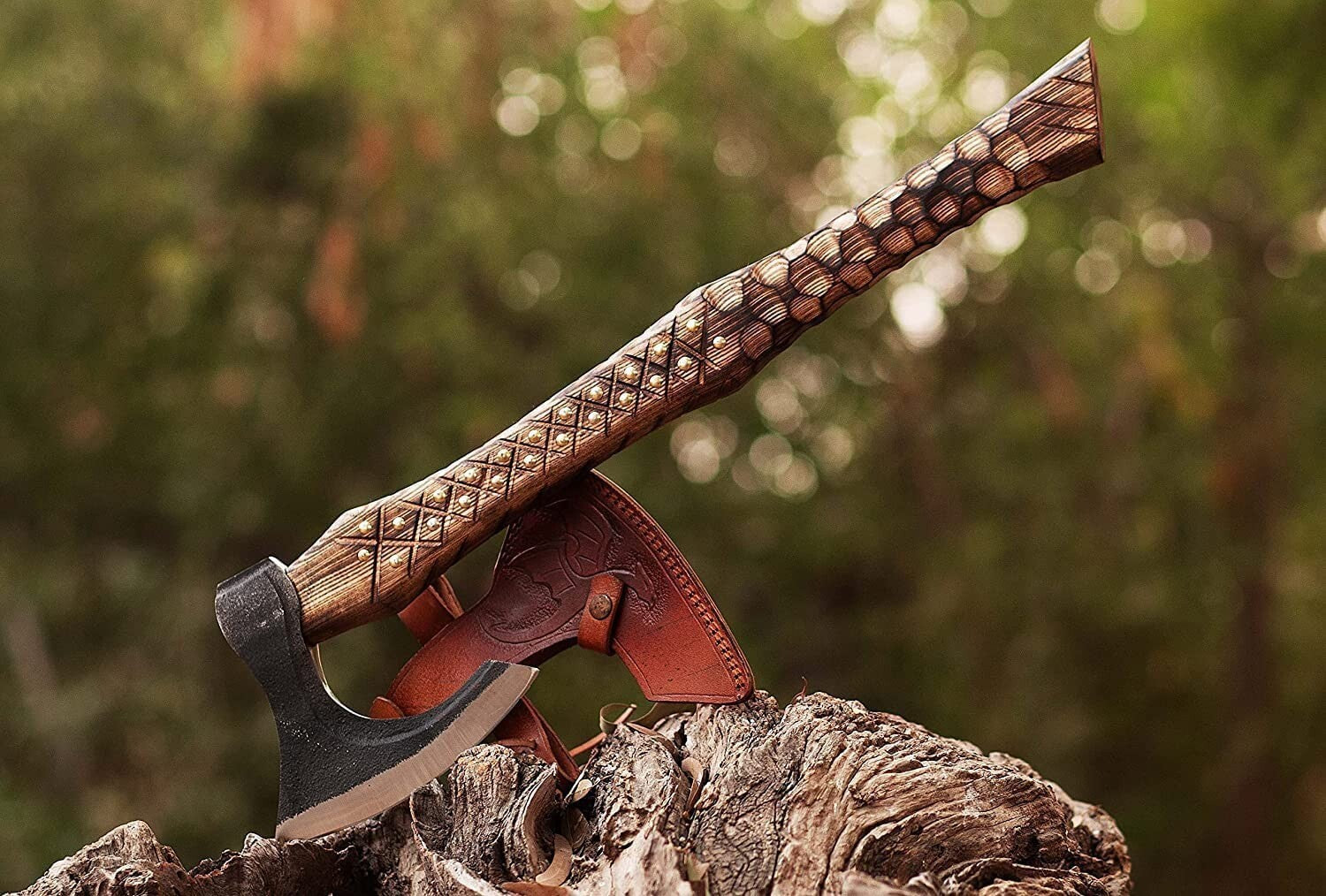 CUSTOM HANDMADE CARBON STEEL VIKING HATCHET TOMAHAWK HUNTING TACTICAL AXE