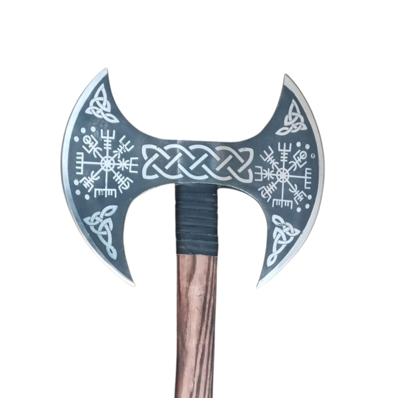 Handmade 27" Double Headed Viking Axe | Forged Carbon Steel Norse Axe Gift