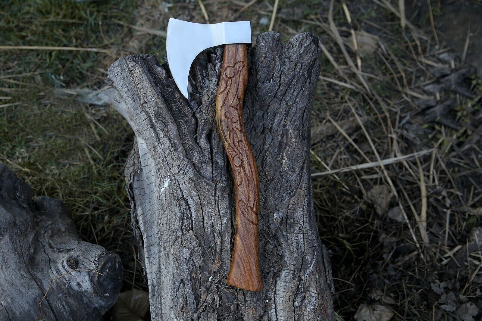 CUSTOM HANDMADE HIGH CARBON STEEL VIKING HATCHET TOMAHAWK HUNTING TACTICAL AXE ME-5