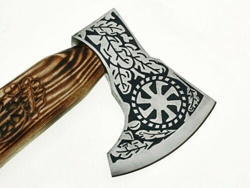 CUSTOM HANDMADE HIGH CARBON STEEL VIKING HATCHET TOMAHAWK HUNTING BEST GIFT AXE