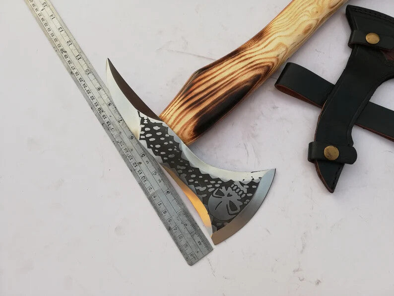 CUSTOM HANDMADE HIGH CARBON STEEL VIKING BEARDED HATCHET HUNTING TOMAHAWK AXE