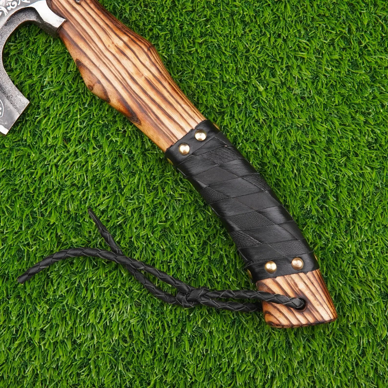 Hand Forged Viking Axe, Custom Bearded Nordic Hatchet with Rose Wood Shaft - Tomahawk