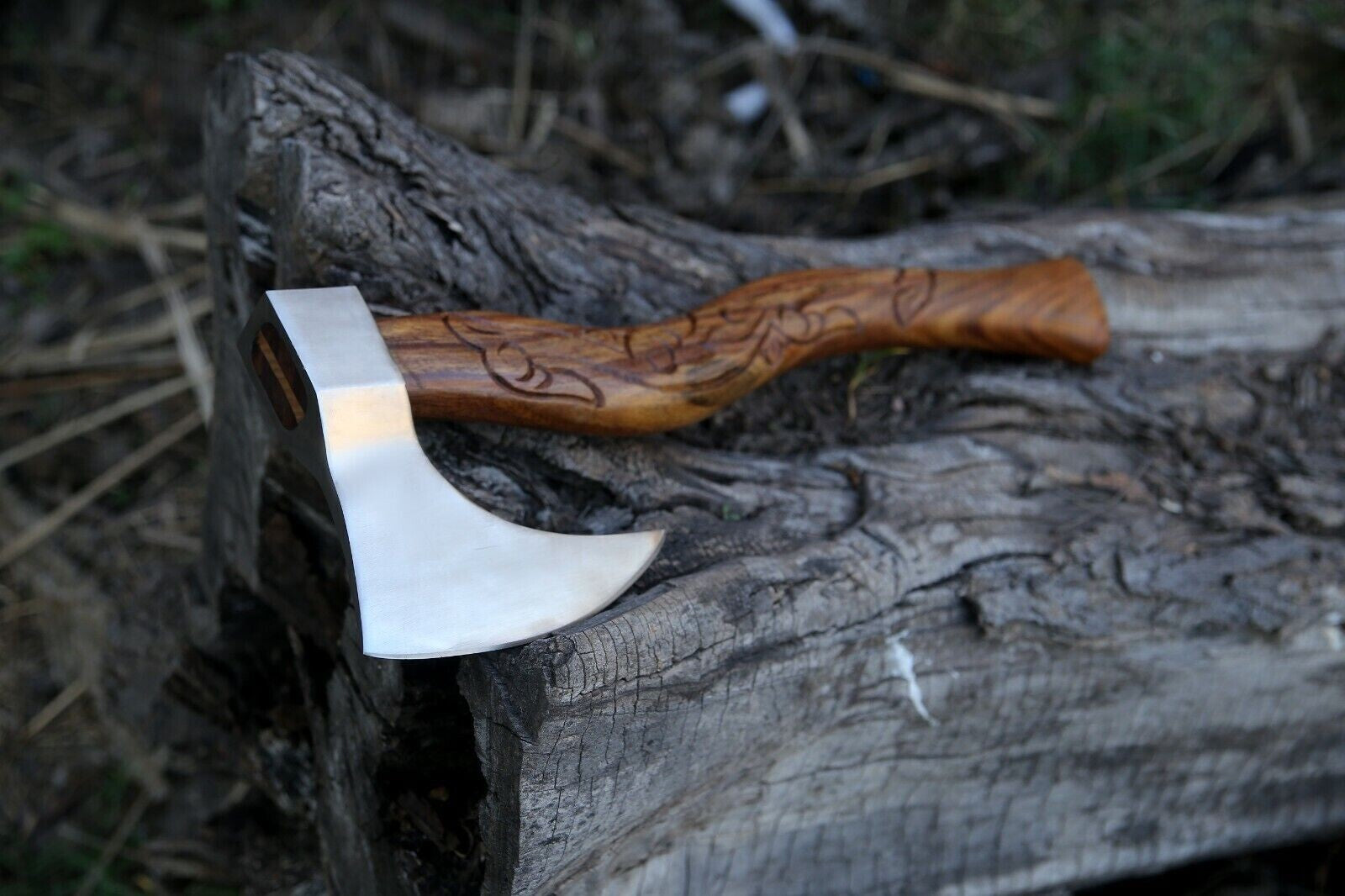 CUSTOM HANDMADE HIGH CARBON STEEL VIKING HATCHET TOMAHAWK HUNTING TACTICAL AXE ME-5
