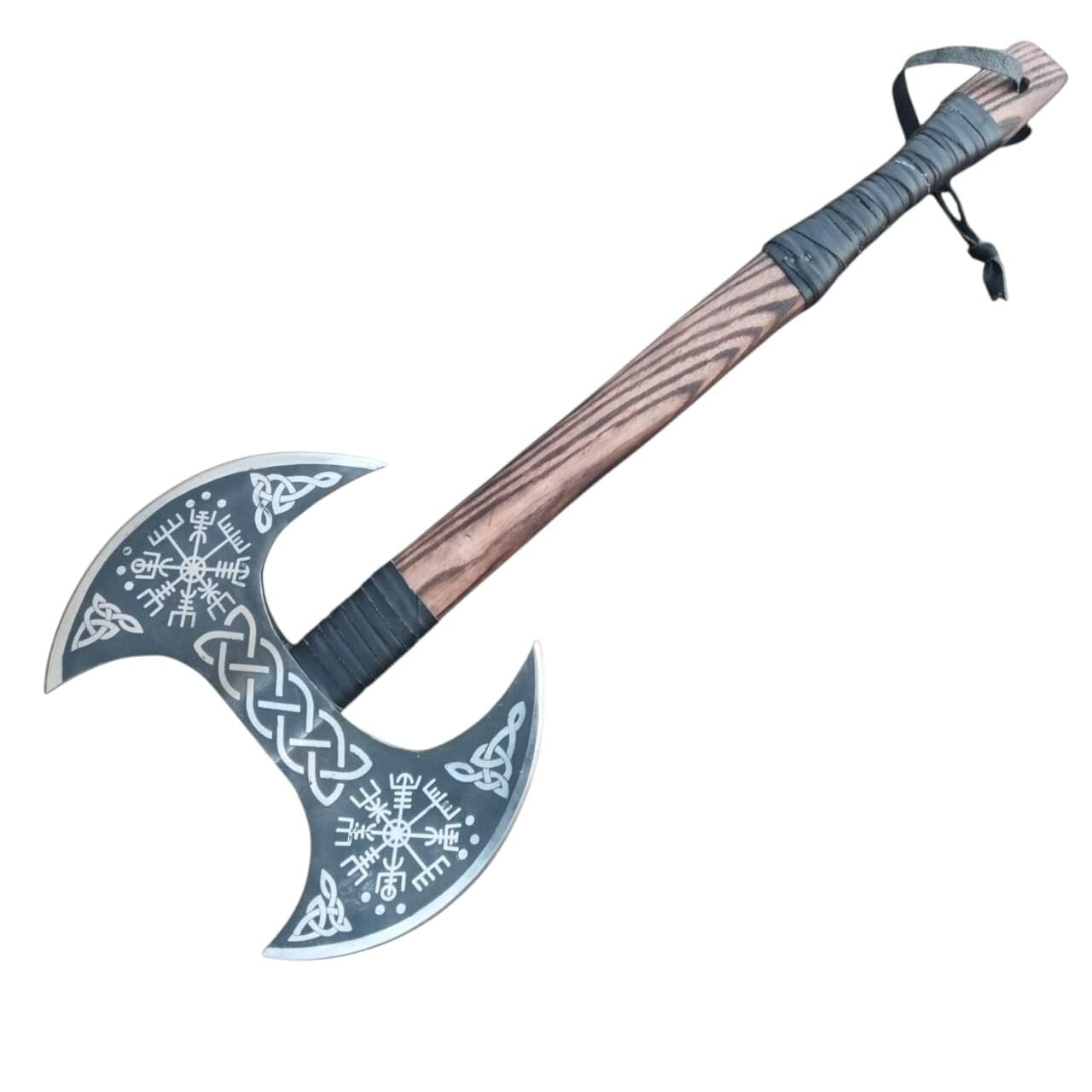 Handmade 27" Double Headed Viking Axe | Forged Carbon Steel Norse Axe Gift