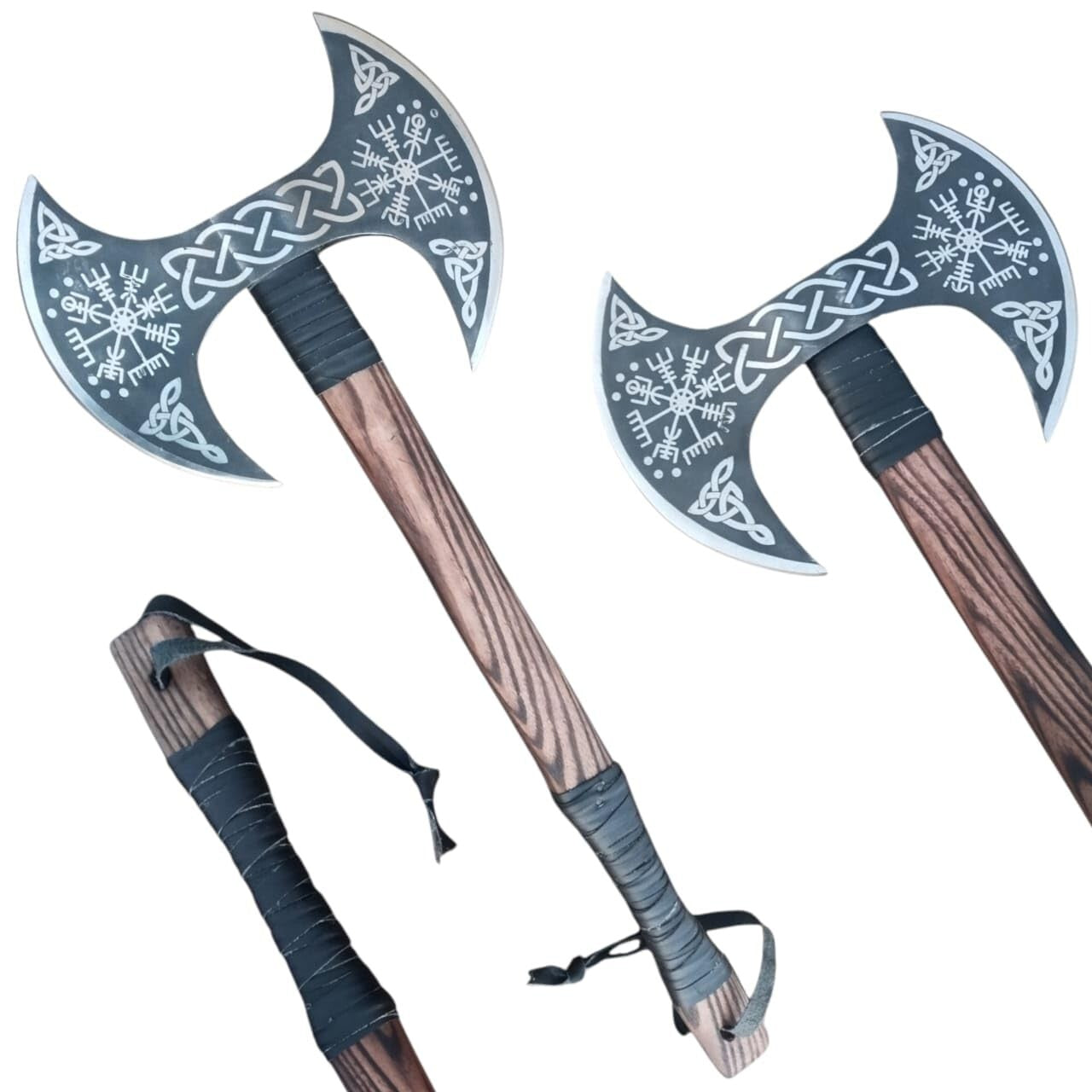 Handmade 27" Double Headed Viking Axe | Forged Carbon Steel Norse Axe Gift