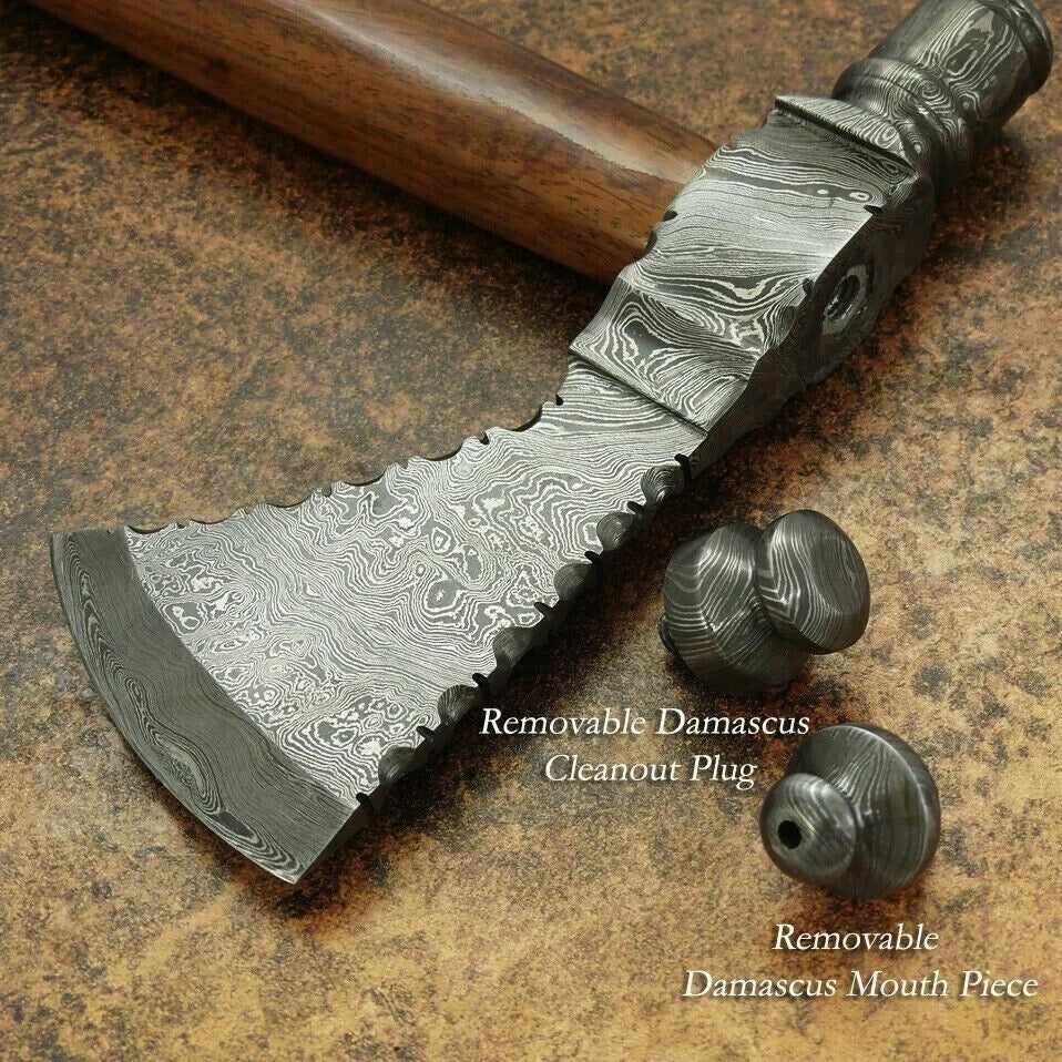 Pipe Axe Handmade Damascus Steel Axe - Unique Tomahawk Axe for Cigar Lover ME-3