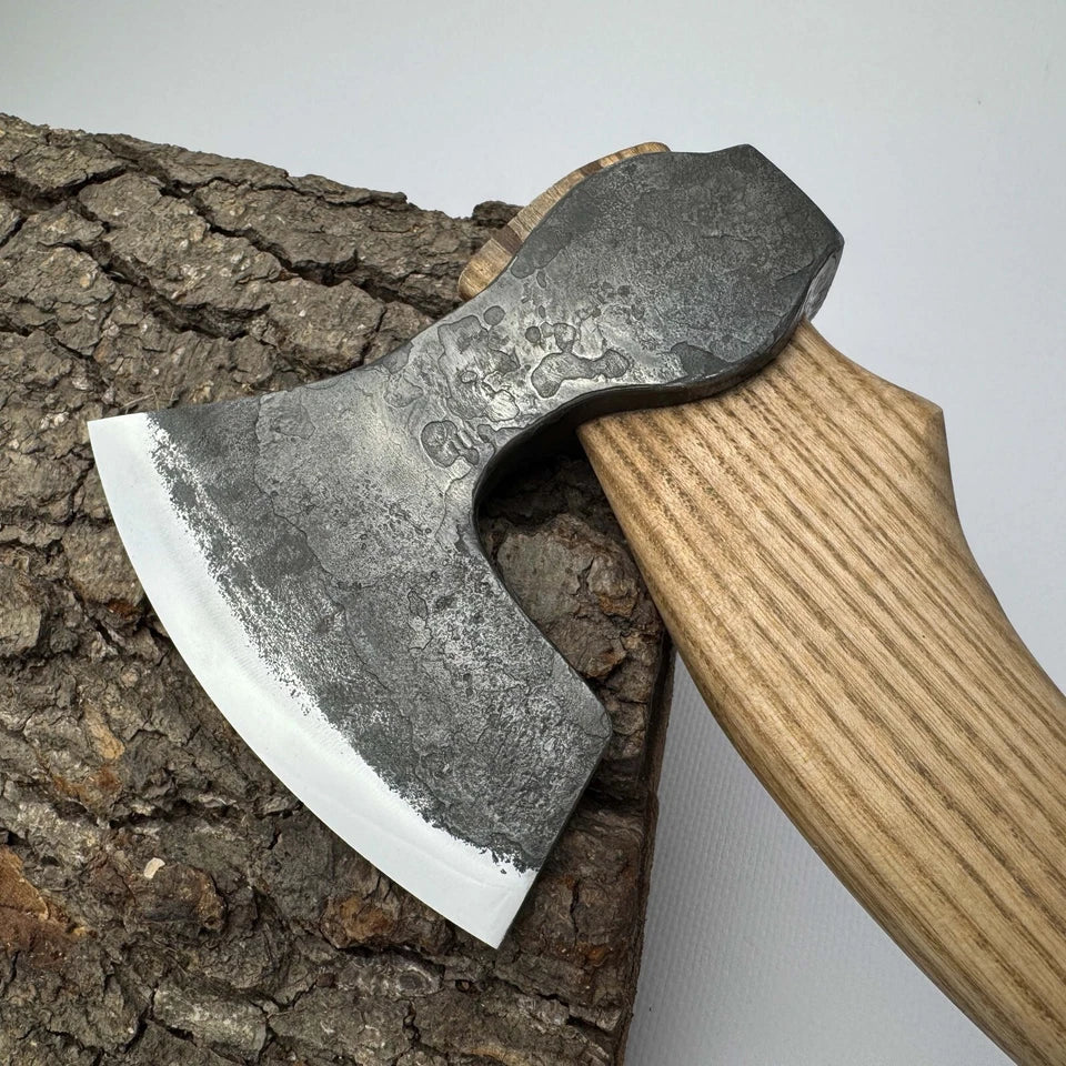 Carving Axe – Hand-Forged 52100 Steel, Ash Handle, Sheath, Ready to Use ME-1