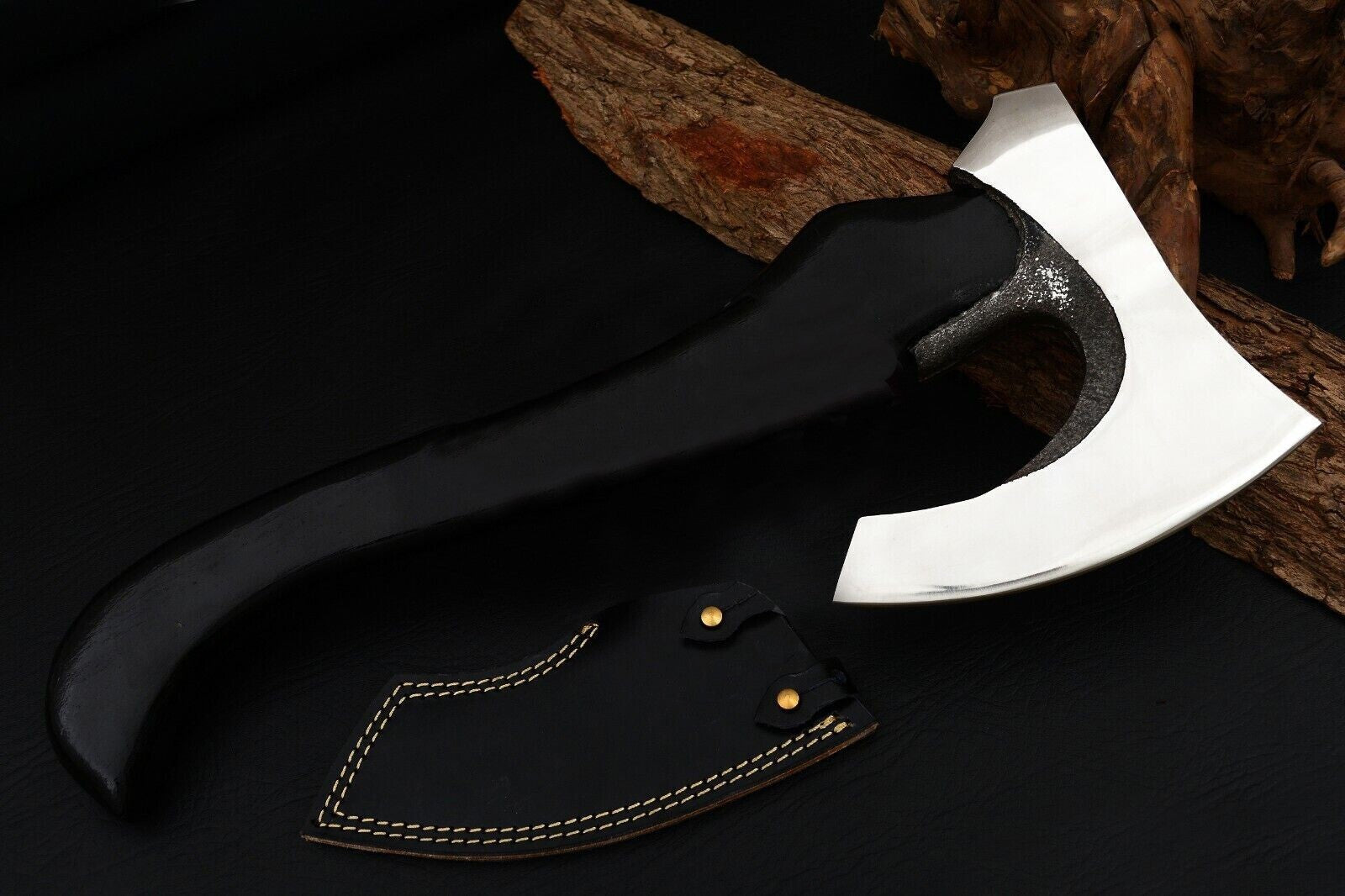 CUSTOM HAND FORGED CARBON STEEL HIGH POLISH VIKING BEARDED HATCHET TOMAHAWK AXE