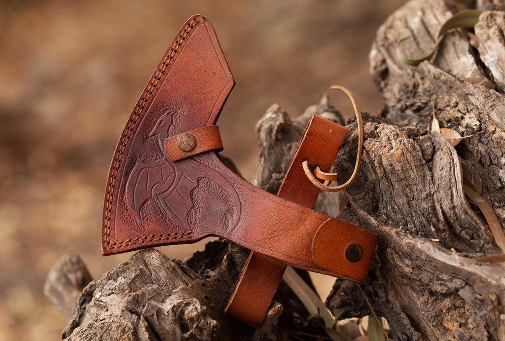 Custom Handmade Viking Axe – High Carbon Steel Blade, Ash Wood Handle&Engraving