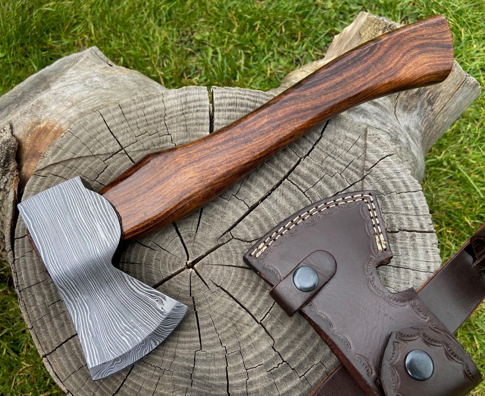 Handmade Damascus Steel Axe Vintage style Camping Collectible Best Gift ME-7