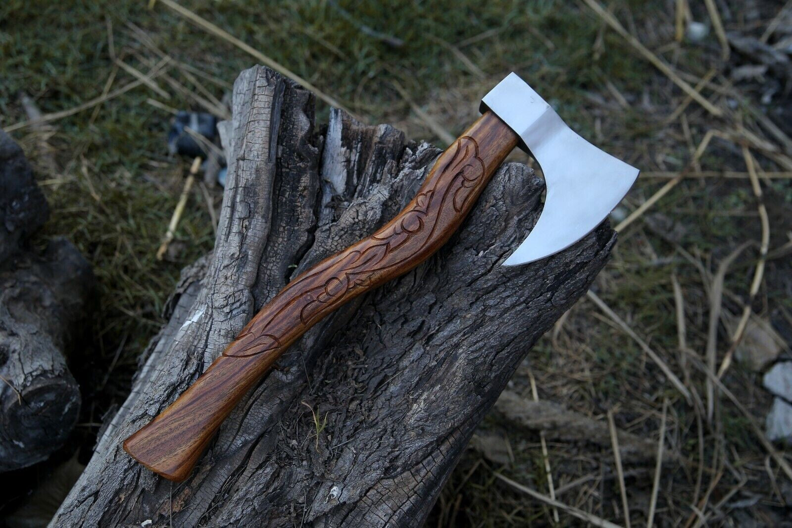 CUSTOM HANDMADE HIGH CARBON STEEL VIKING HATCHET TOMAHAWK HUNTING TACTICAL AXE ME-5