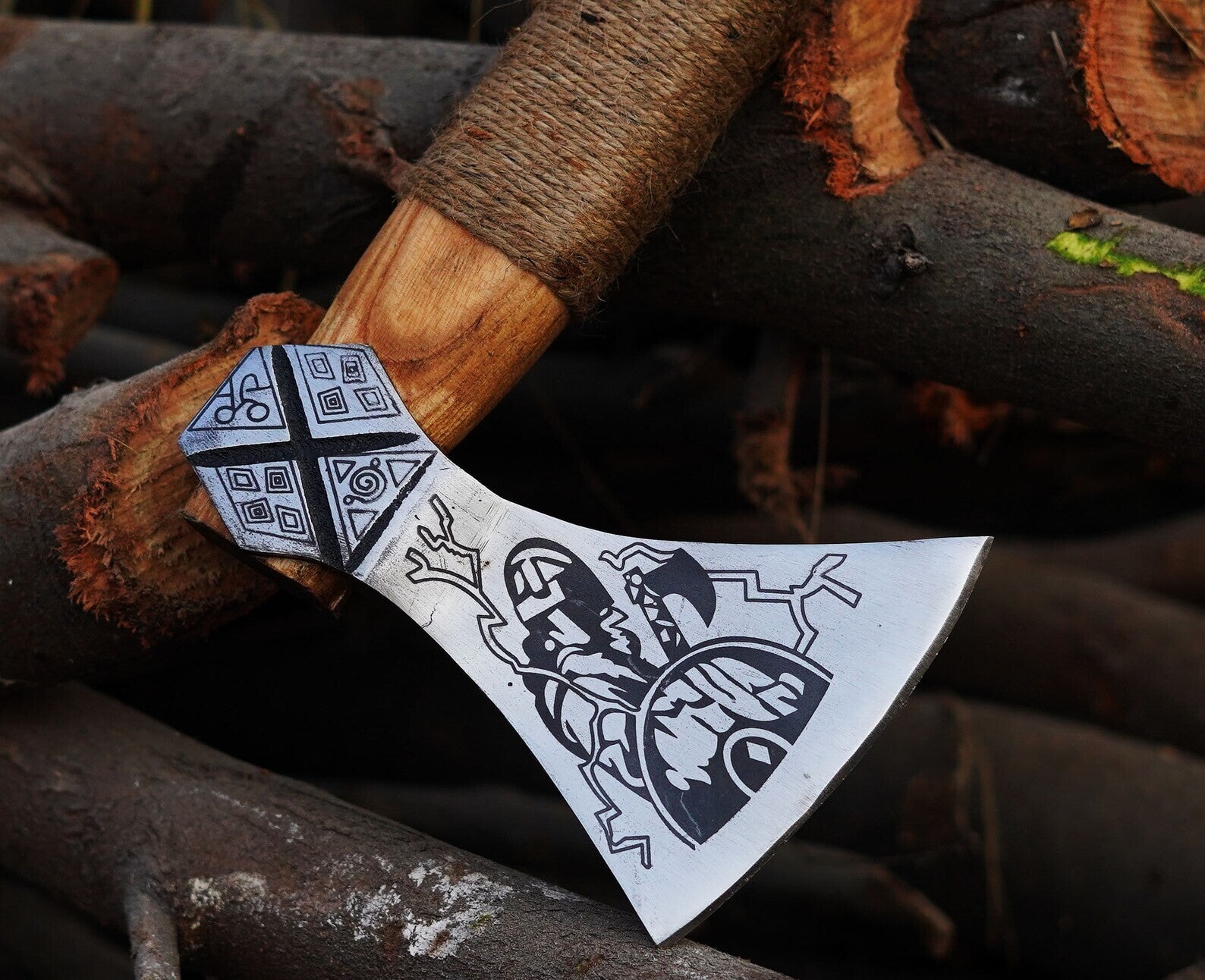 Custom Gift Hand Forged Carbon Steel VIKING AXE Nordic Axe - camping Axe