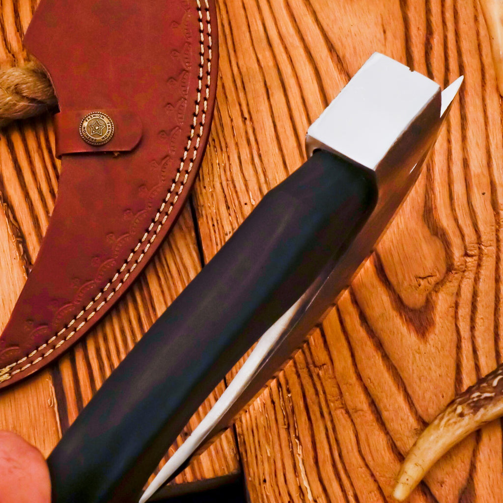 Handmade Pizza Cutter with Leather Sheath - Viking Pizza Cutter For Chef Gift for him