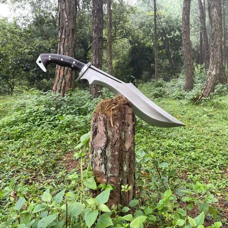 Custom Handmade Carbon Steel Tactical Kukri Knife Hunting Camping Knife