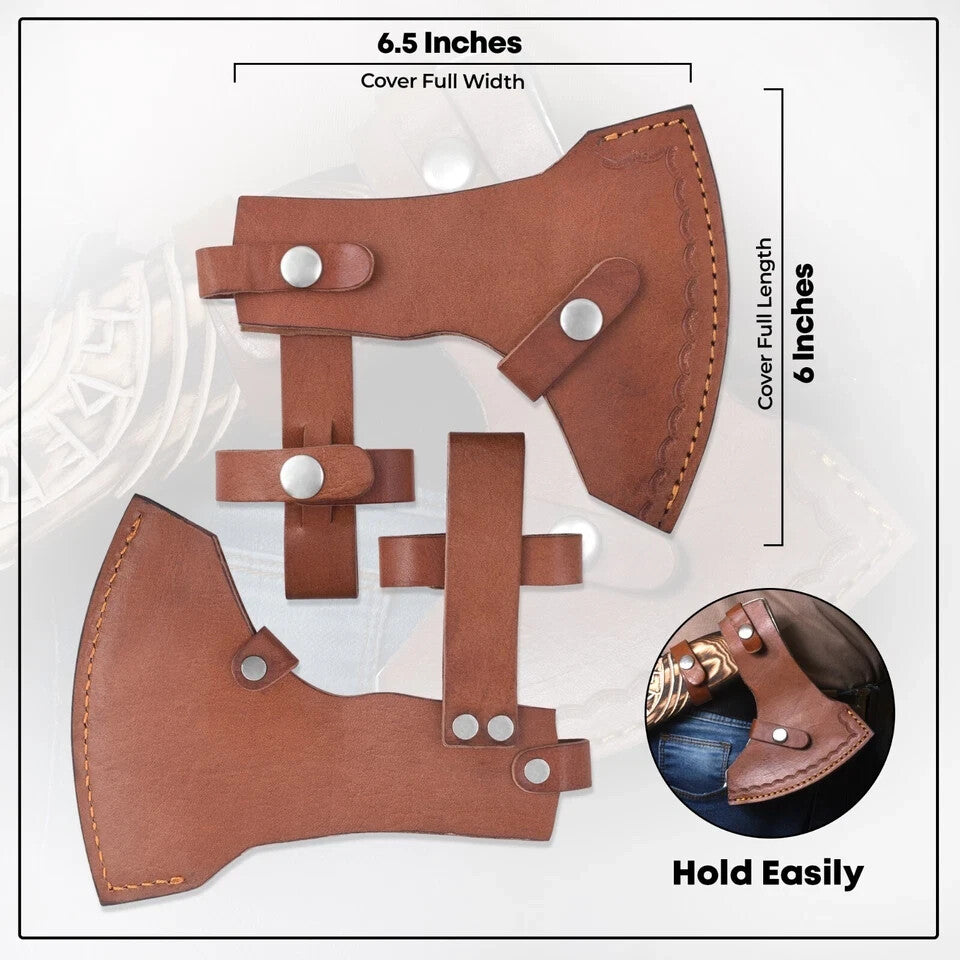 Hand-Forged Viking Throwing Axe Rare Carbon Steel Blade with Carved Ashwood