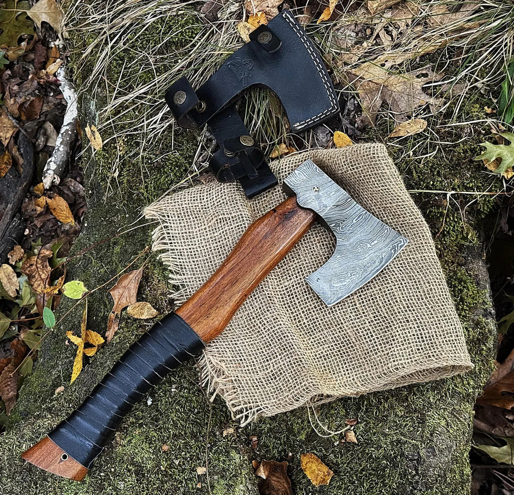 Hand-Forged Damascus Steel Axes – Perfect Groomsmen Gifts, Personalized Axe