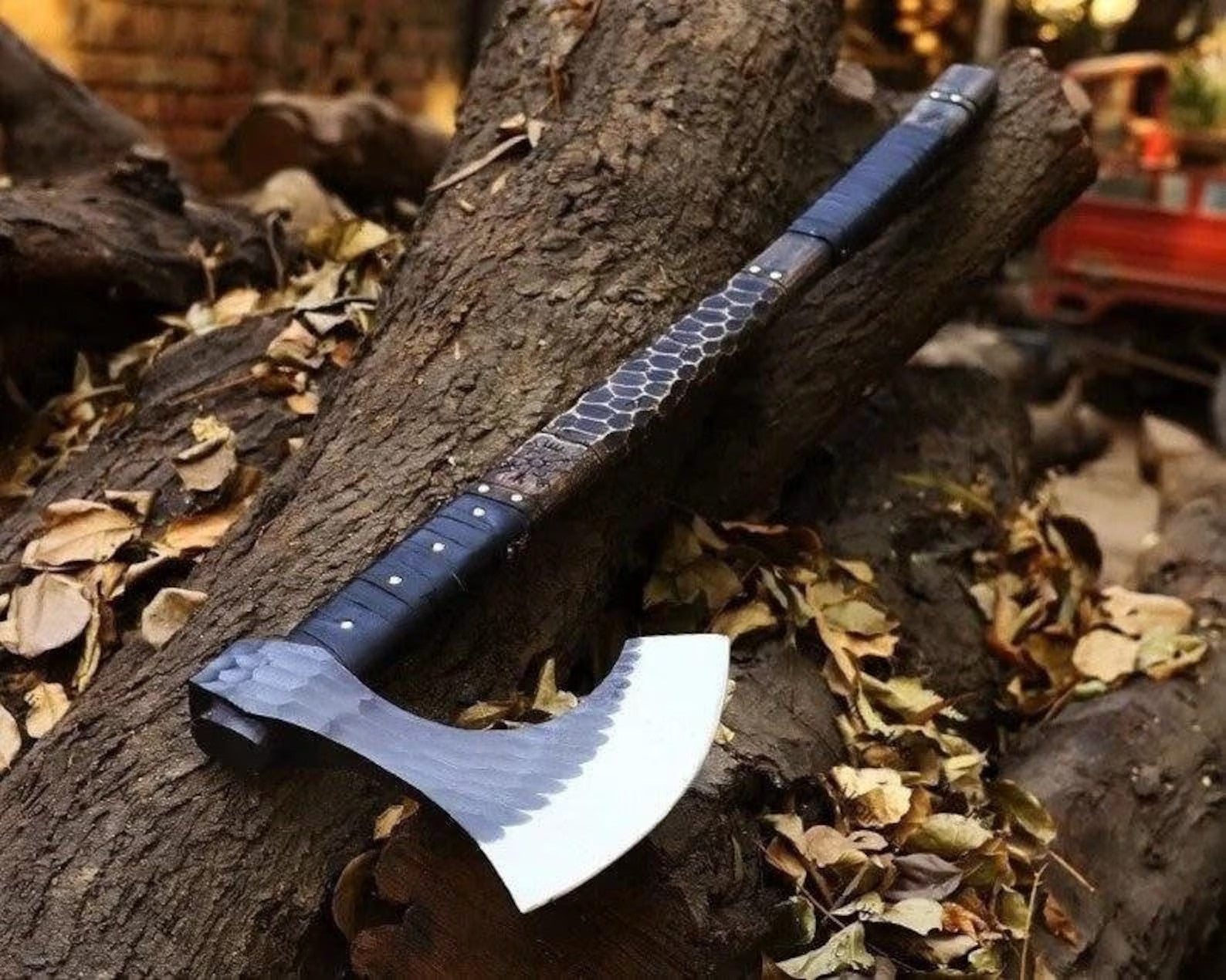 Beautiful Handmade Viking Axe Custom Norse Axe Christmas Gift Camping Axe Ragnar 35inch Long