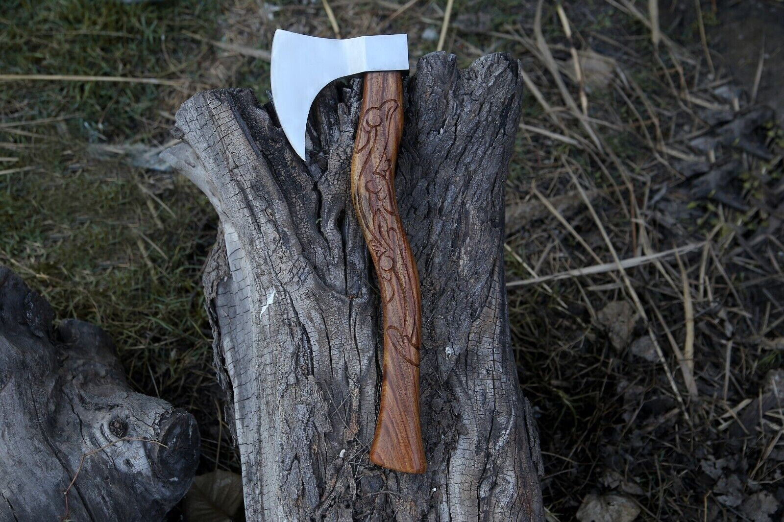 CUSTOM HANDMADE HIGH CARBON STEEL VIKING HATCHET TOMAHAWK HUNTING TACTICAL AXE ME-5