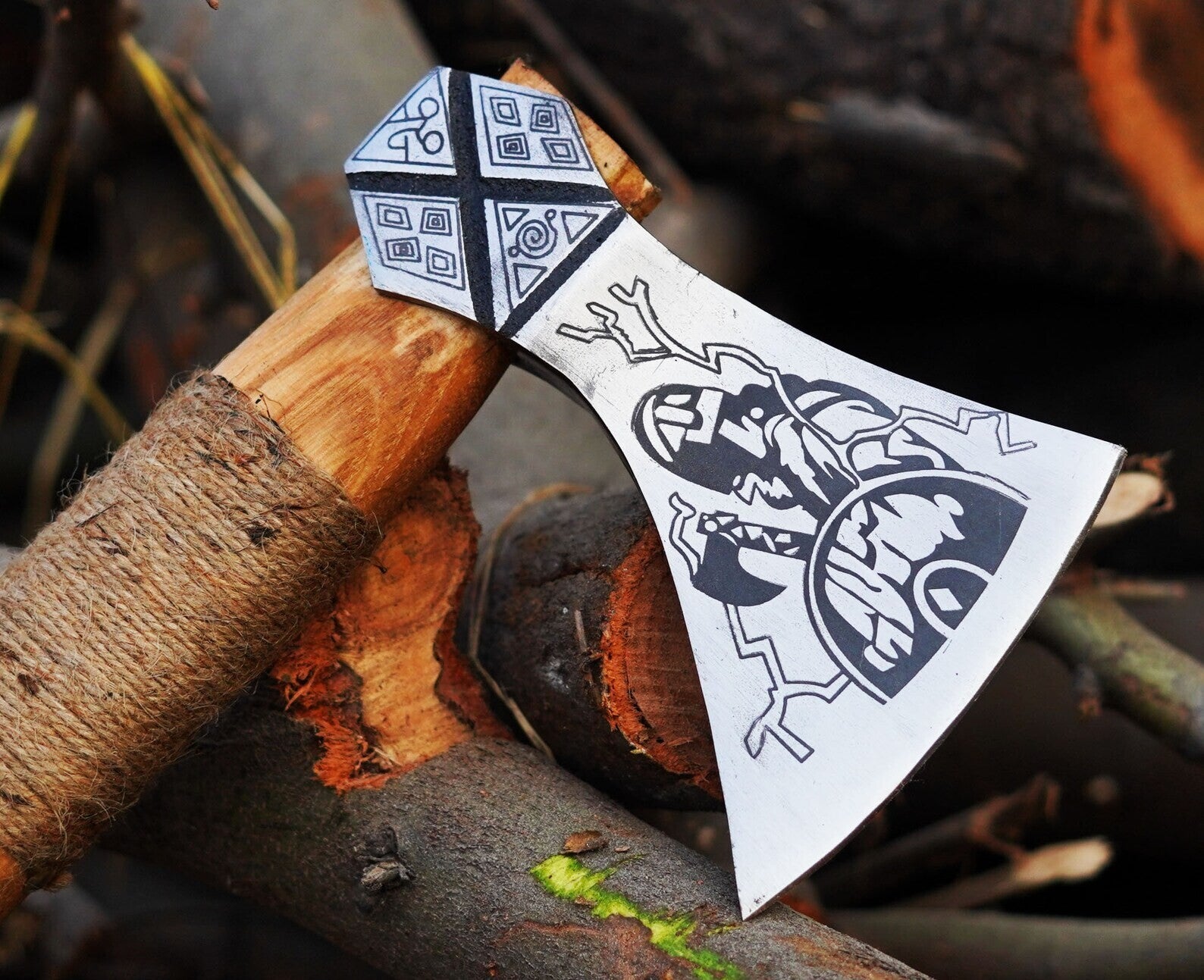 Custom Gift Hand Forged Carbon Steel VIKING AXE Nordic Axe - camping Axe