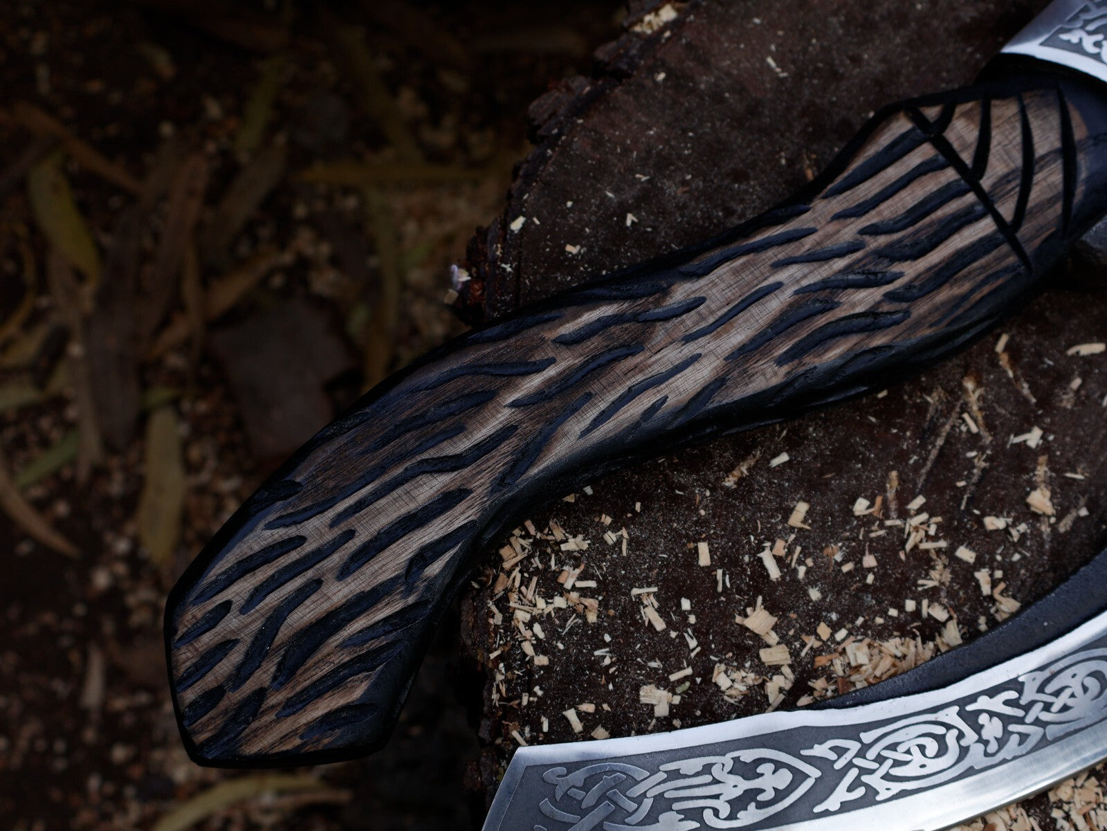 13"Pizza Cutter Axe Custom Handmade Carbon Steel Blade Viking Axe with Leather Sheath