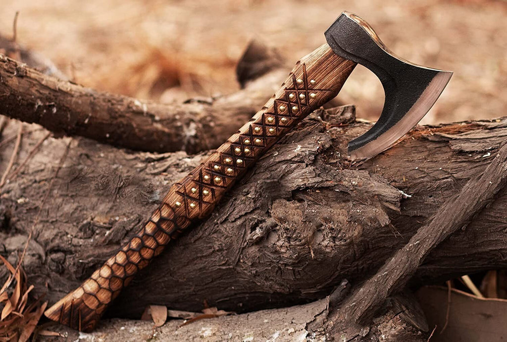 CUSTOM HANDMADE CARBON STEEL VIKING HATCHET TOMAHAWK HUNTING TACTICAL AXE